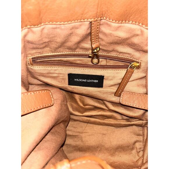 Wilson Leather Soft Woven Brown Leather Large Convertible Shoulder/Slouch Bag - Picture 6 of 9